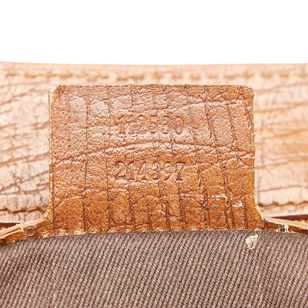 Gucci Beige/Brown GG Canvas Bamboo Tote Bag商品第6张图片规格展示