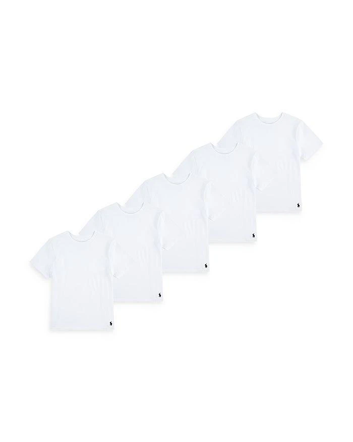 商品Ralph Lauren|Boys' Crewneck Undershirts, 5 Pack - Big Kid,价格¥301,第1张图片详细描述