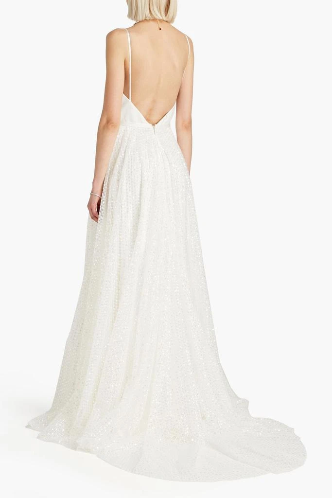 商品CATHERINE DEANE|Skyla embellished tulle-paneled satin bridal gown,价格¥1825,第3张图片详细描述