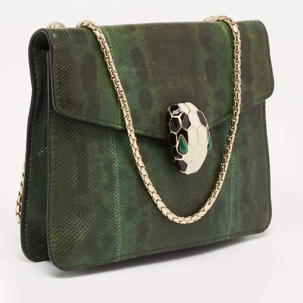 商品[二手商品] BVLGARI|Bvlgari Green/Black Karung Serpenti Forever Shoulder Bag,价格¥9845,第3张图片详细描述