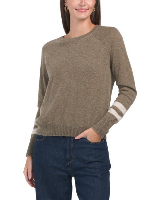 Cashmere Varsity Stripe Essential Sweatshirt