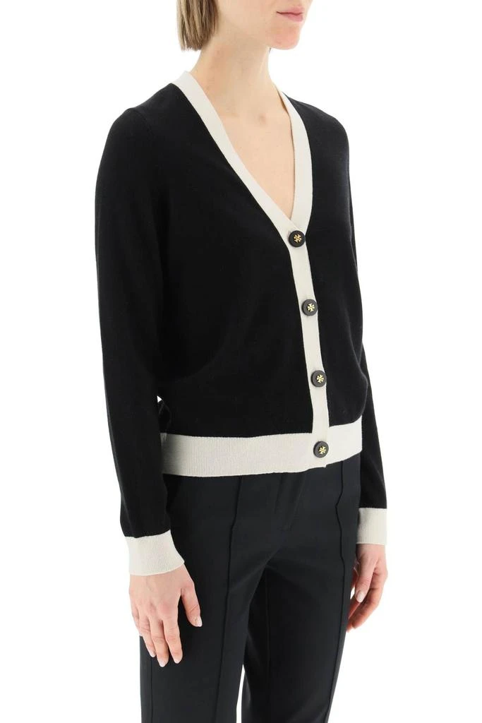 商品Tory Burch|CASHMERE CARDIGAN WITH CONTRAST TRIMMINGS,价格¥3242,第3张图片详细描述