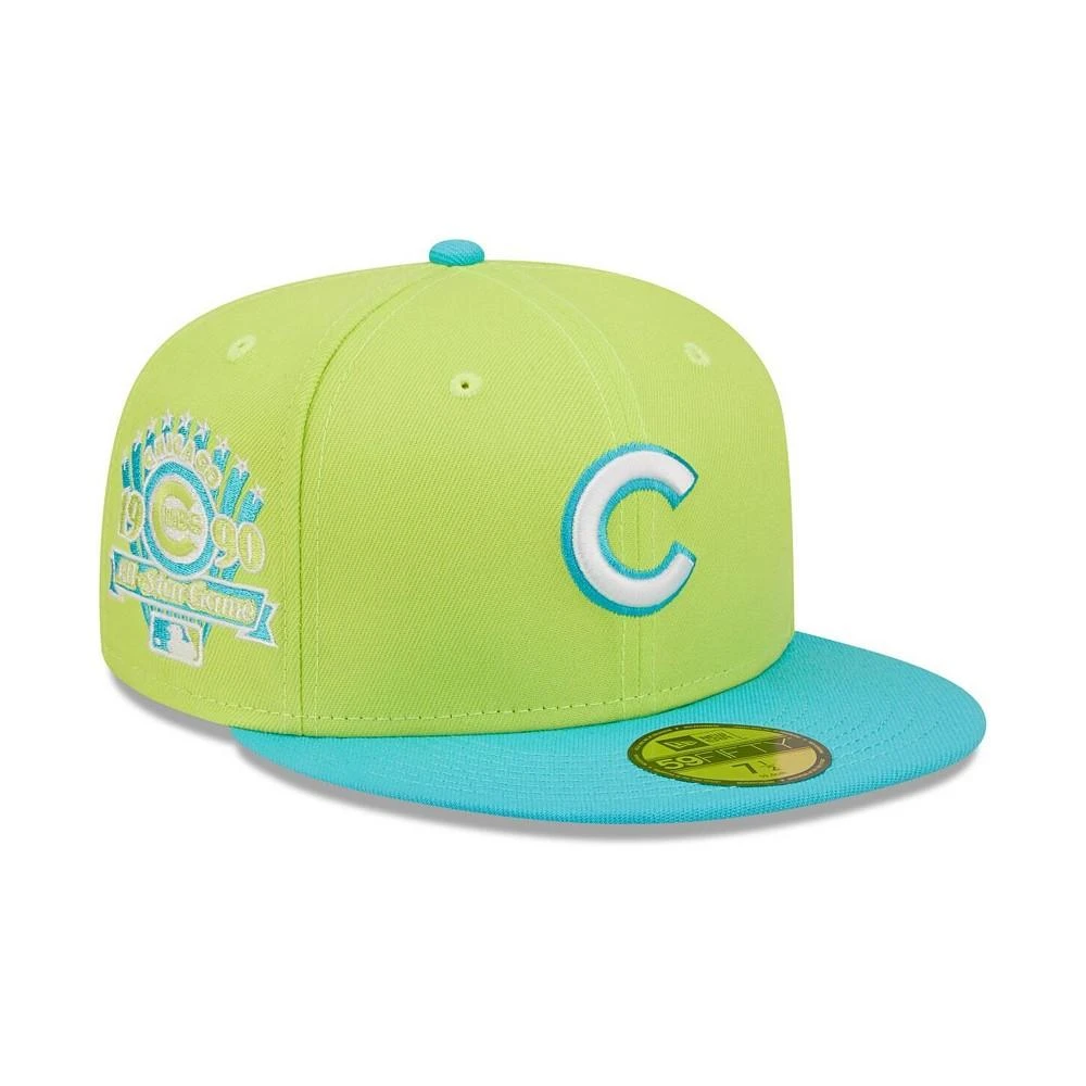 商品New Era|Men's Green Chicago Cubs 1990 MLB All-Star Game Cyber Vice 59FIFTY Fitted Hat,价格¥237,第1张图片