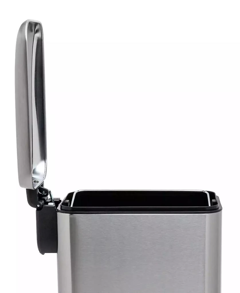 商品QualiaZero|Two 1.3 Gallon Slim Step On Trash Can Set, 2 Pieces, Stainless Steel, Twin Pack,价格¥269,第5张图片详细描述