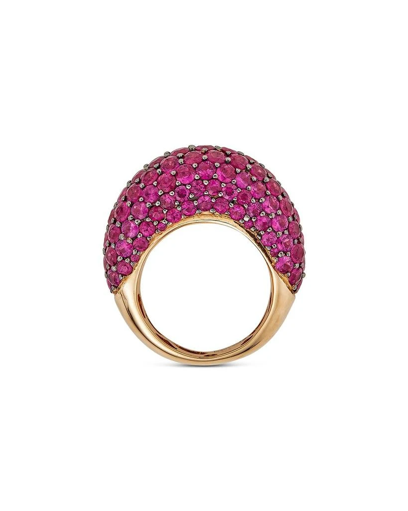 18K Rose Gold Dome Pink Sapphire Pavé Large Statement Ring 商品