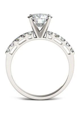 商品Charles & Colvard|Colvard 1.8 Ct. T.w. Lab Created Moissanite Engagement Ring In 14K White Gold,价格¥11132,第3张图片详细描述