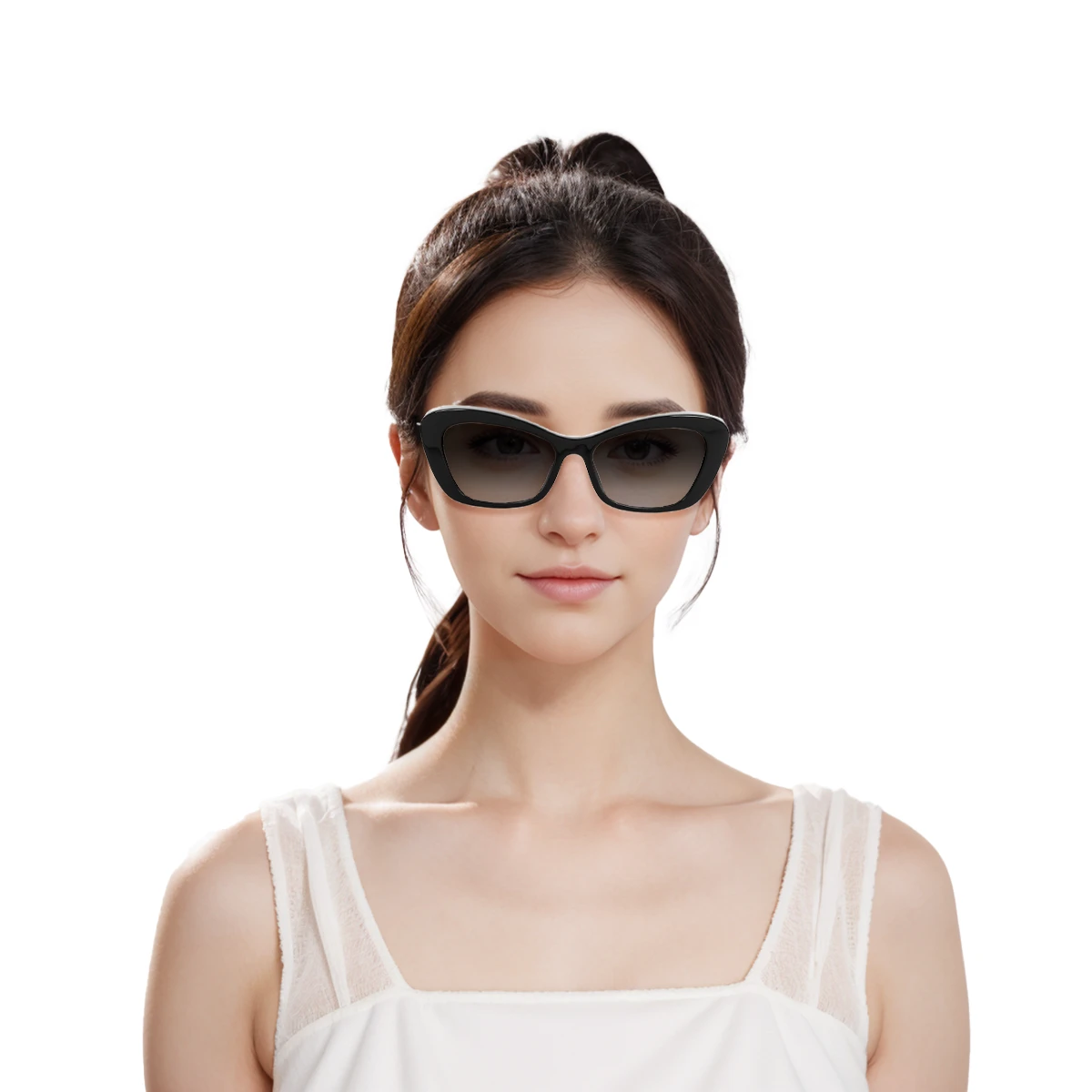 商品[国内直发] Chanel|香奈儿 镜腿logo标识装饰 板材镜架 猫眼 太阳眼镜 女款 黑色,价格¥3300,第8张图片详细描述