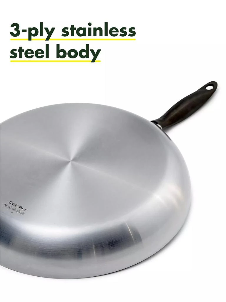 商品Greenpan|Venice Noir Ceramic Nonstick 2-Piece 10-Inch & 12-Inch Open Fry Pan Set,价格¥1199,第4张图片详细描述