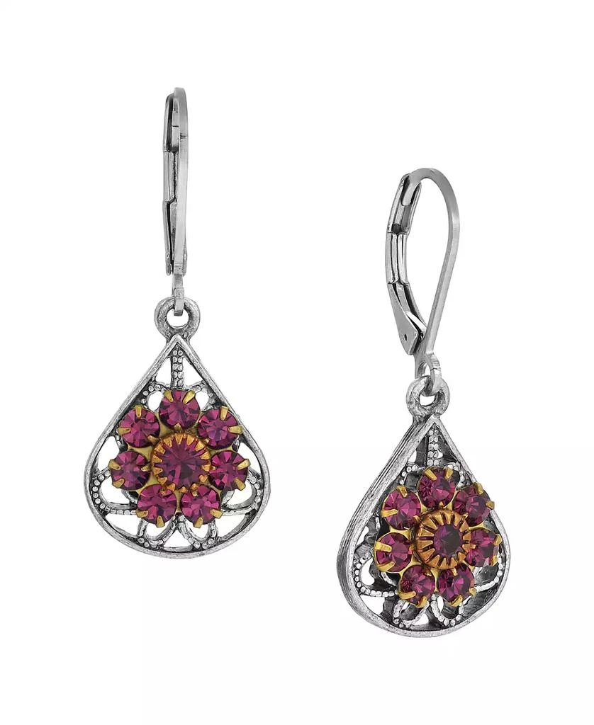 商品2028|Crystal Flower Filigree Fan Earrings,价格¥168,第1张图片