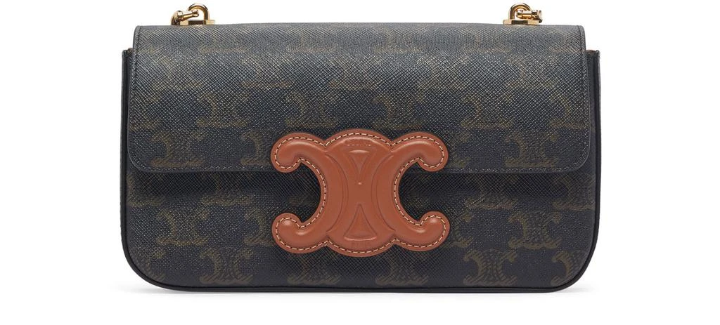 商品Celine|Triomphe 皮革单肩包，配 Triomphe 帆布和小牛皮链条,价格¥23507,第1张图片