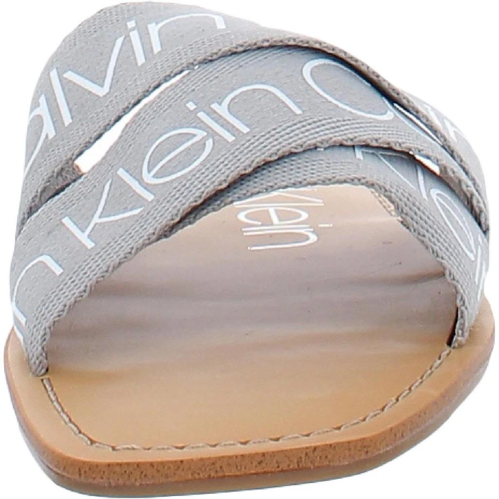 商品Calvin Klein|Calvin Klein Womens Bainy Canvas Slides Flat Sandals,价格¥252,第3张图片详细描述