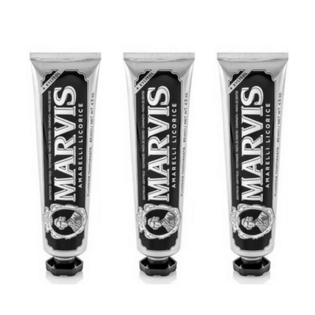商品Marvis|Marvis 玛尔斯 黑色甘草薄荷味牙膏 3*85ml,价格¥231,第1张图片