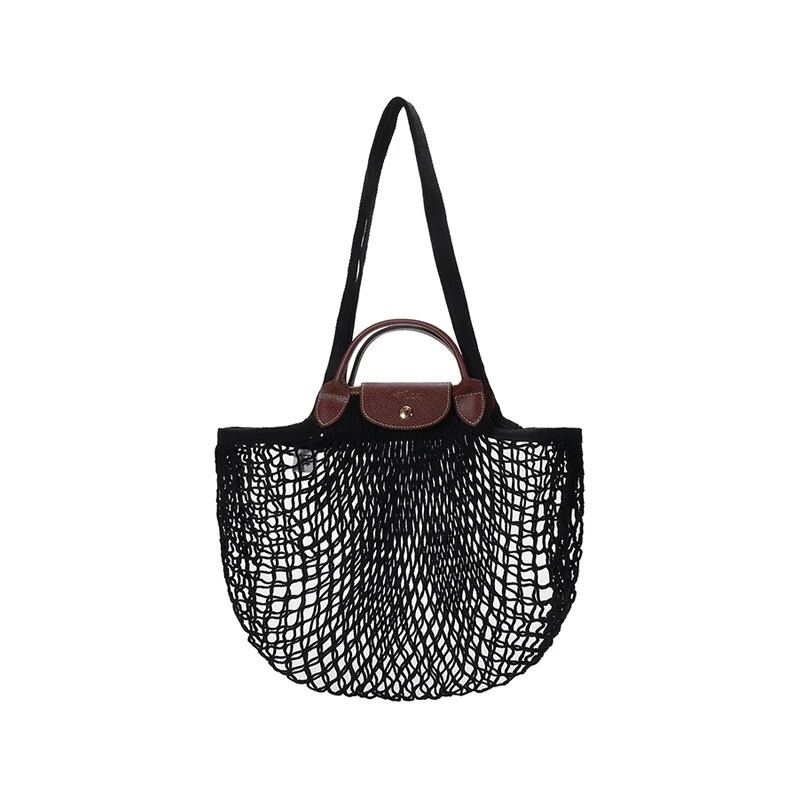 珑骧新款女士LE PLIAGE FILET系列黑色织物手提单肩包购物网袋10121 HVH  商品