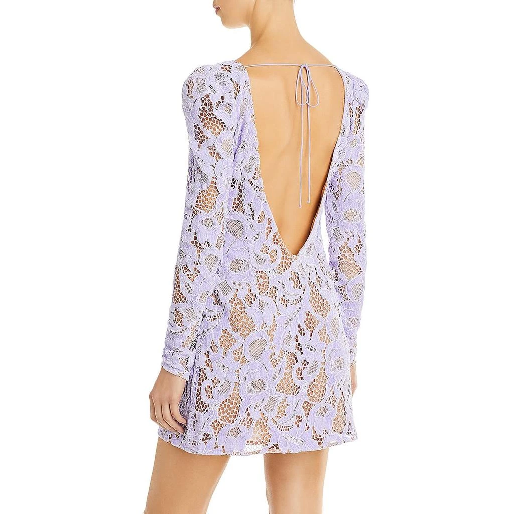 商品For Love & Lemons|Rosemary Womens Velvet Open Back Mini Dress,价格¥1924,第2张图片详细描述