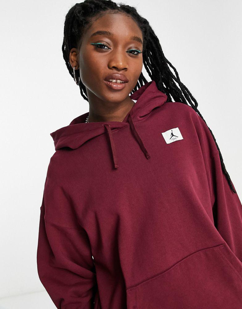 Jordan Flight fleece hoodie in cherrywood red商品第4张图片规格展示