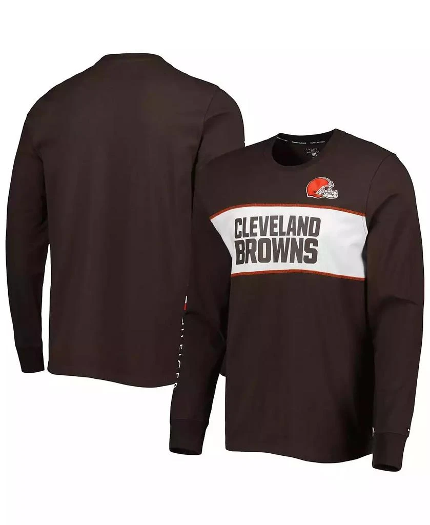 商品Tommy Hilfiger|Men's Brown Cleveland Browns Peter Team Long Sleeve T-shirt,价格¥359,第1张图片