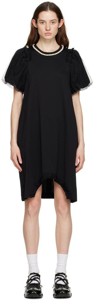 商品Simone Rocha|Black Ruffle Midi Dress,价格¥4416,第1张图片