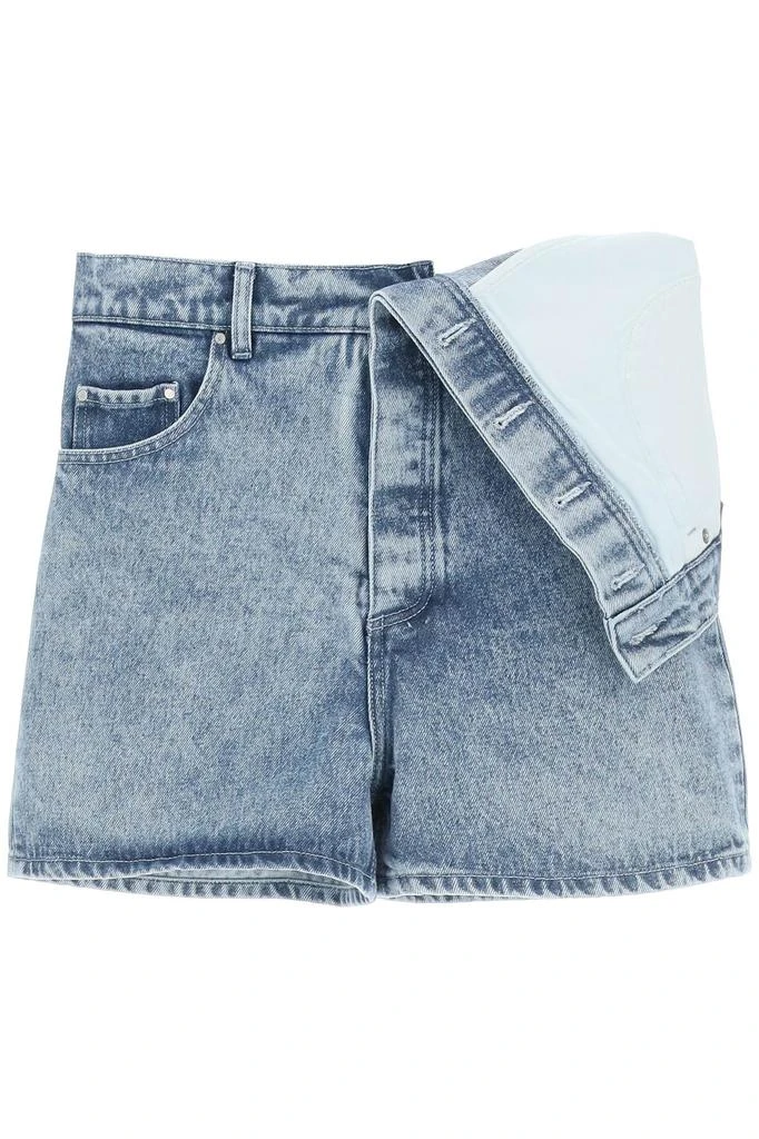 商品Y/Project|Y project denim shorts with asymmetrical waist,价格¥2032,第1张图片