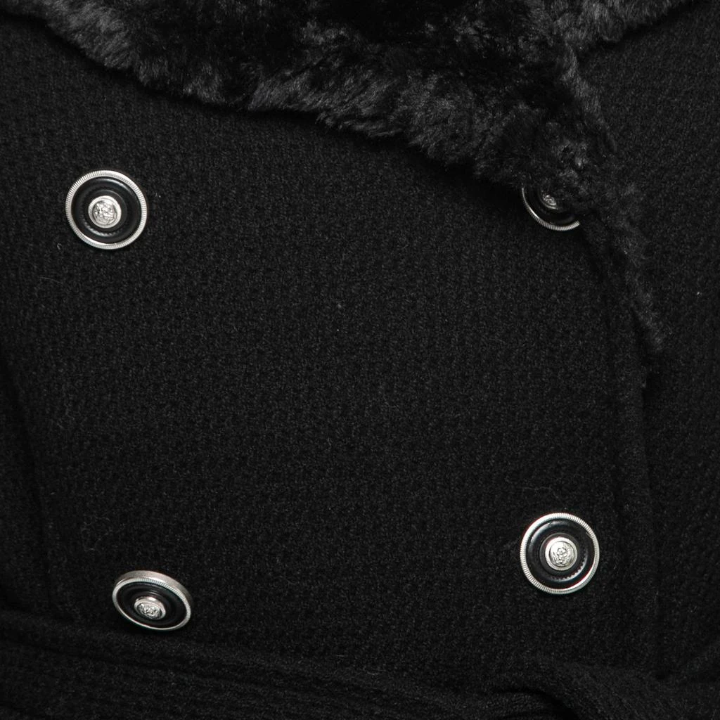 商品[二手商品] Versus Versace|Versus Versace Vintage Black Faux-Fur Collar Wool Belted Coat S,价格¥2704,第3张图片详细描述