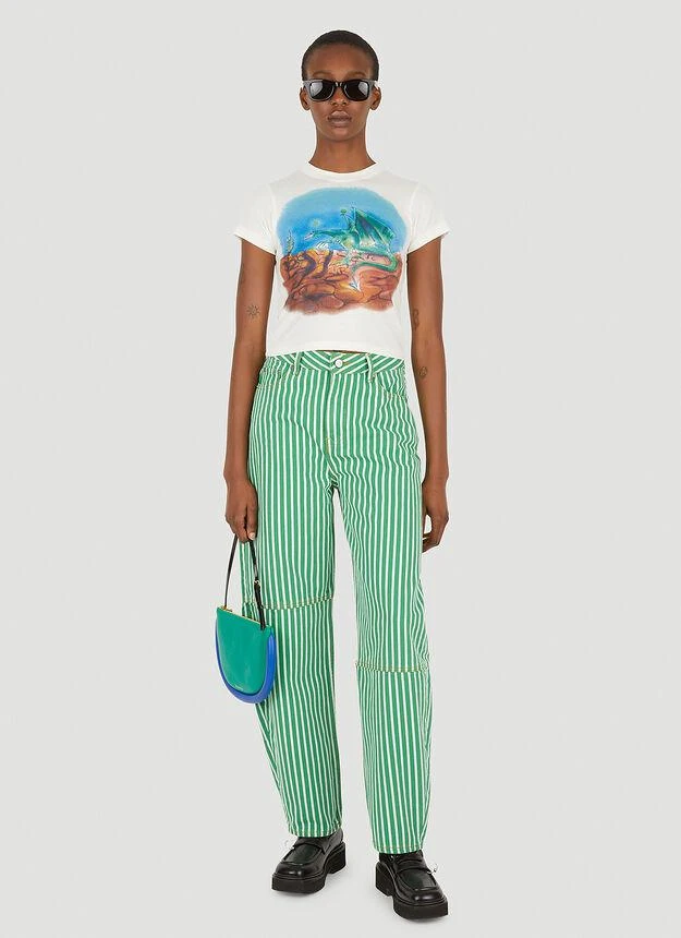 商品Ganni|Striped Pants in Green,价格¥2568,第2张图片详细描述