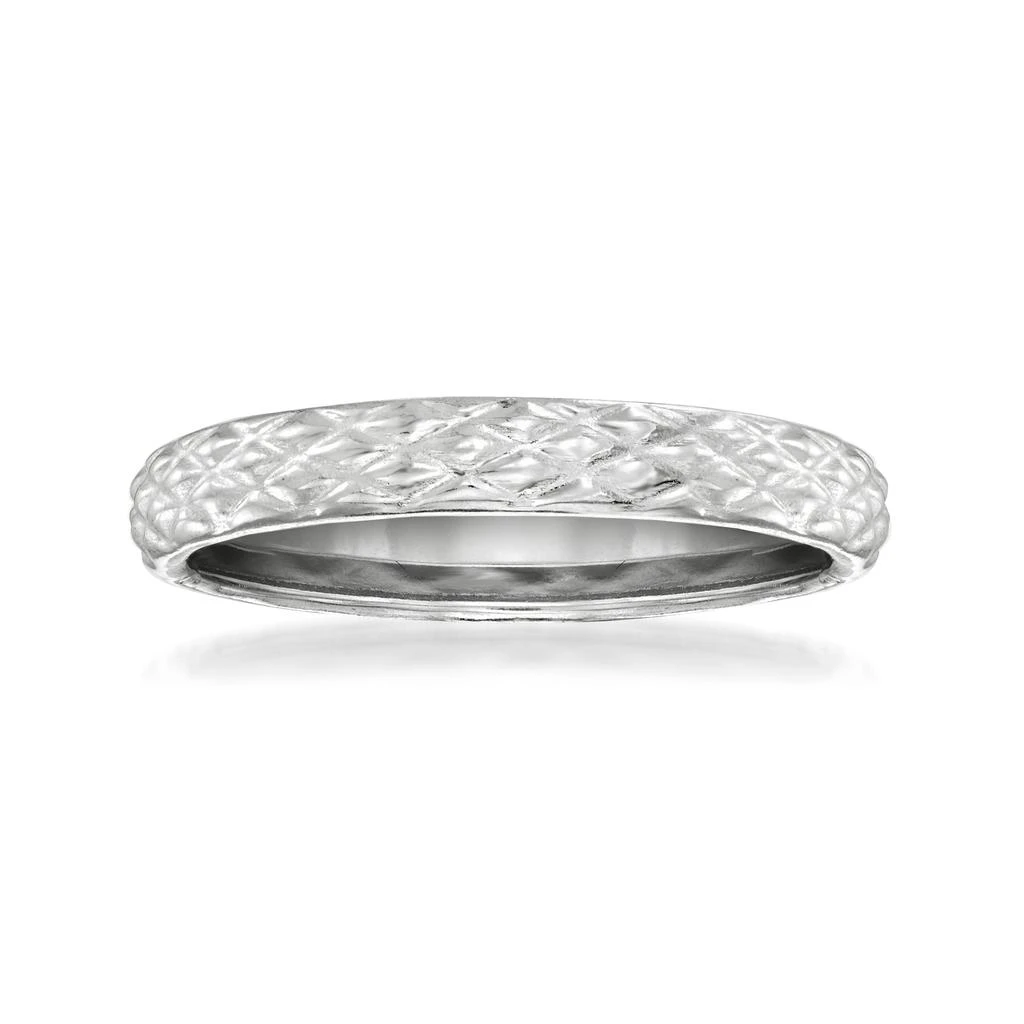 商品Ross-Simons|18kt White Gold Quilted Textured Ring,价格¥1577,第1张图片