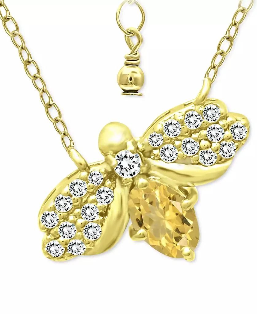 商品Giani Bernini|Cubic Zirconia Bee Pendant Necklace in 18k Gold-Plated Sterling Silver, 16" + 2" extender, Created for Macy's,价格¥670,第1张图片