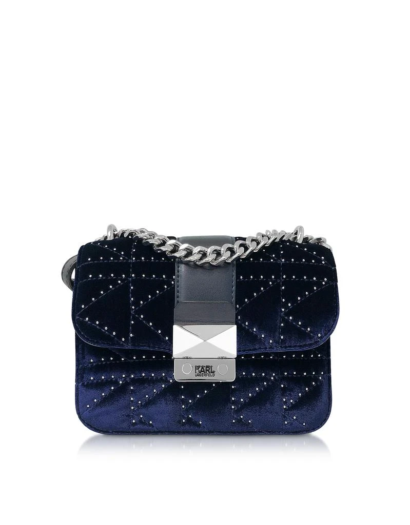 商品Karl Lagerfeld Paris|K / Kuilted Studs天鹅绒斜挎包,价格¥1298,第1张图片