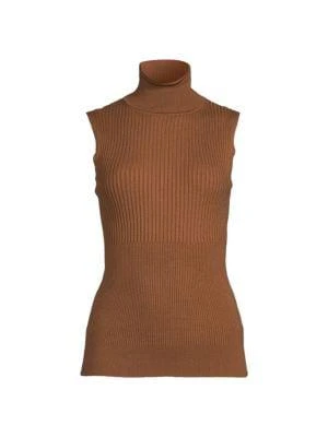 商品Max Studio|Ribbed Turtleneck Top,价格¥226,第3张图片详细描述