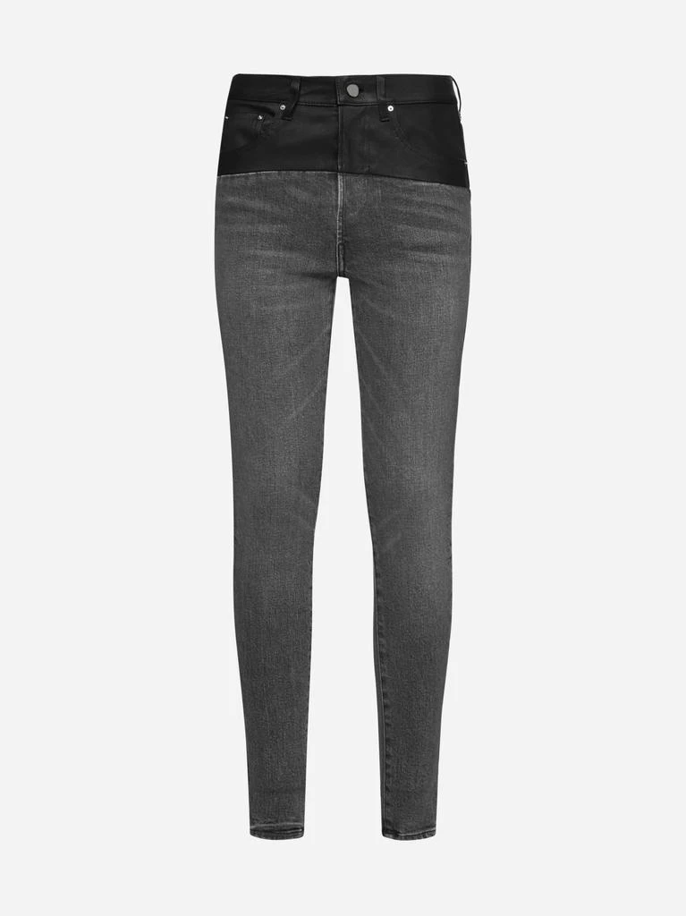 商品AMIRI|Contrast Skinny denim and leather jeans,价格¥4214,第1张图片