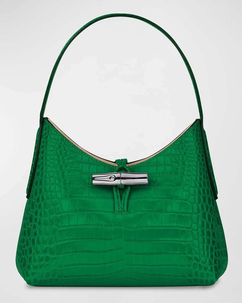 商品Longchamp|Roseau XS Croc-Embossed Hobo Bag,价格¥1806,第1张图片