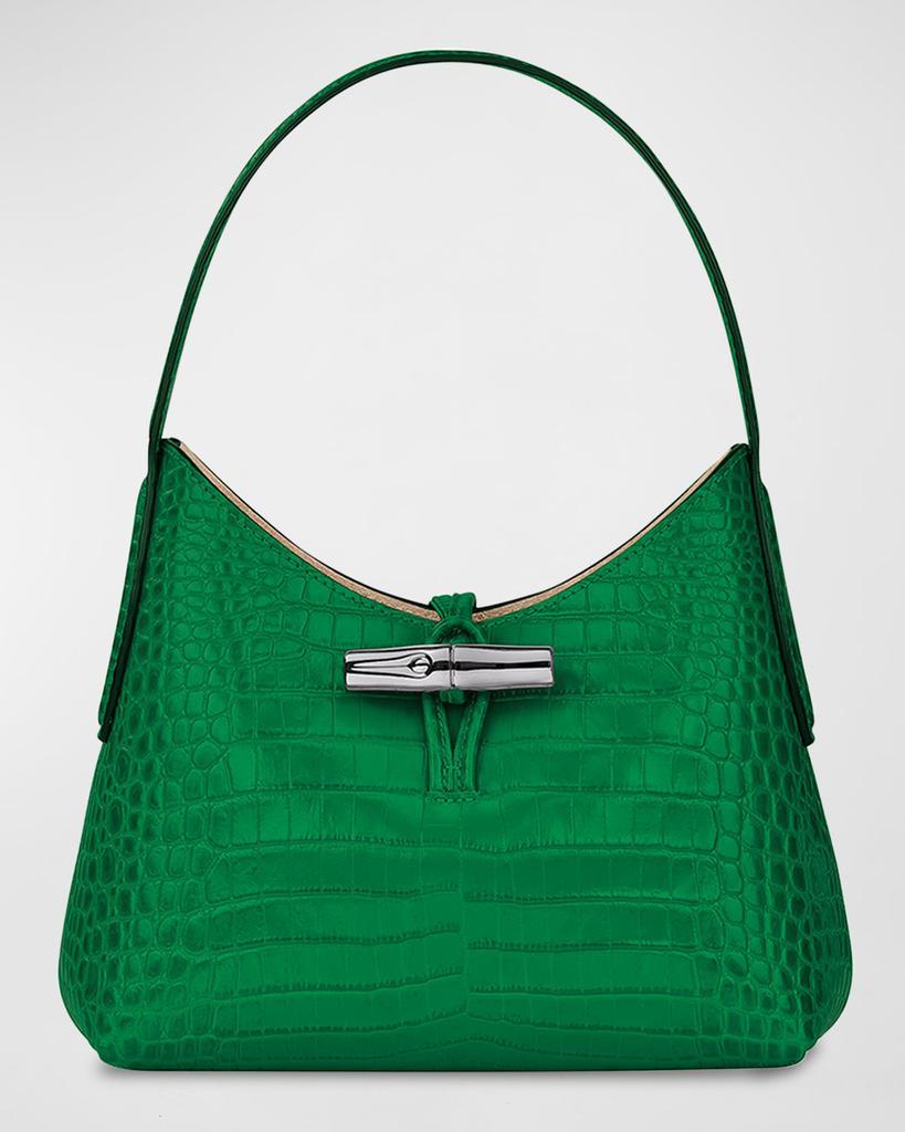 商品Longchamp|Roseau XS Croc-Embossed Hobo Bag,价格¥3339,第1张图片