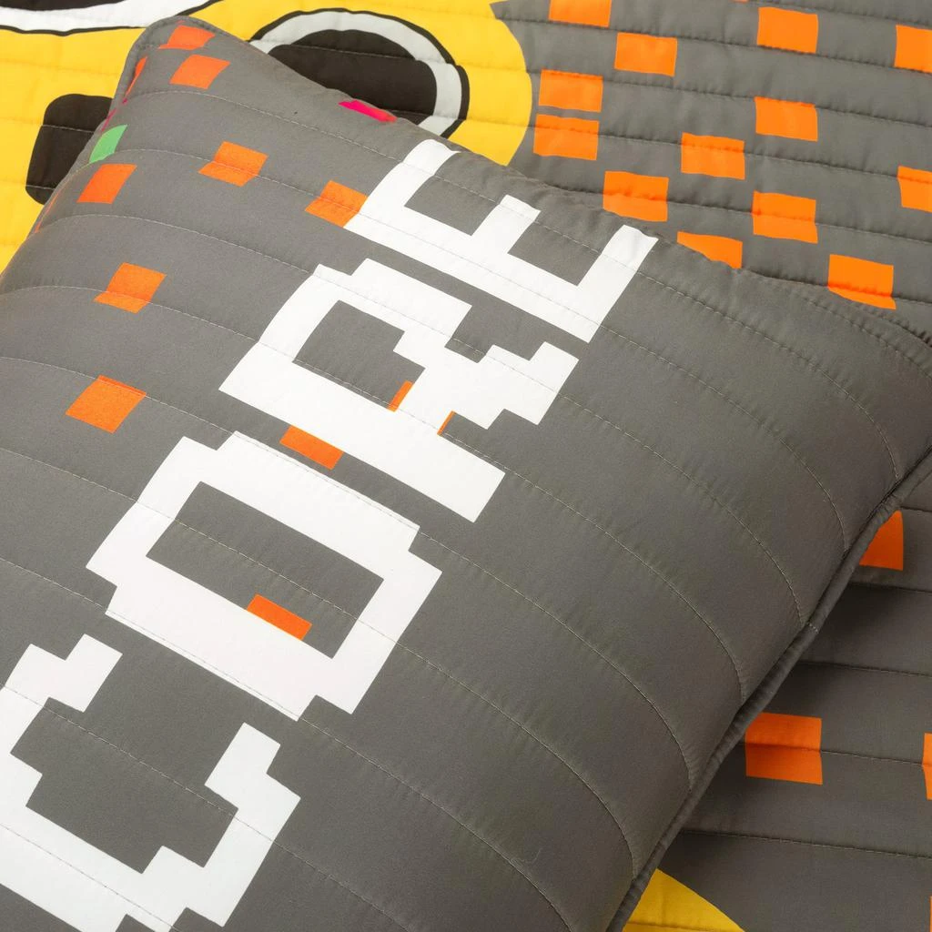 商品Lush Decor|Video Games Reversible Oversized Quilt Gray/Yellow 4Pc Set Twin,价格¥1223,第5张图片详细描述