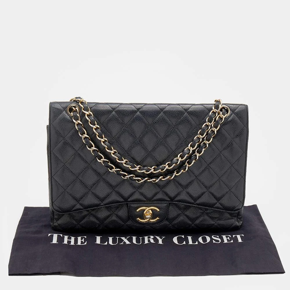 Chanel Black Quilted Caviar Leather Maxi Classic Double Flap Bag 商品