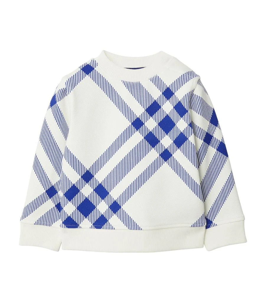 商品Burberry|Cotton-Blend Check Sweatshirt (6-24 Months),价格¥2521,第1张图片