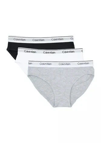 商品Calvin Klein|Klein Girls 7 16 3 Pack Bikinis,价格¥79,第1张图片详细描述