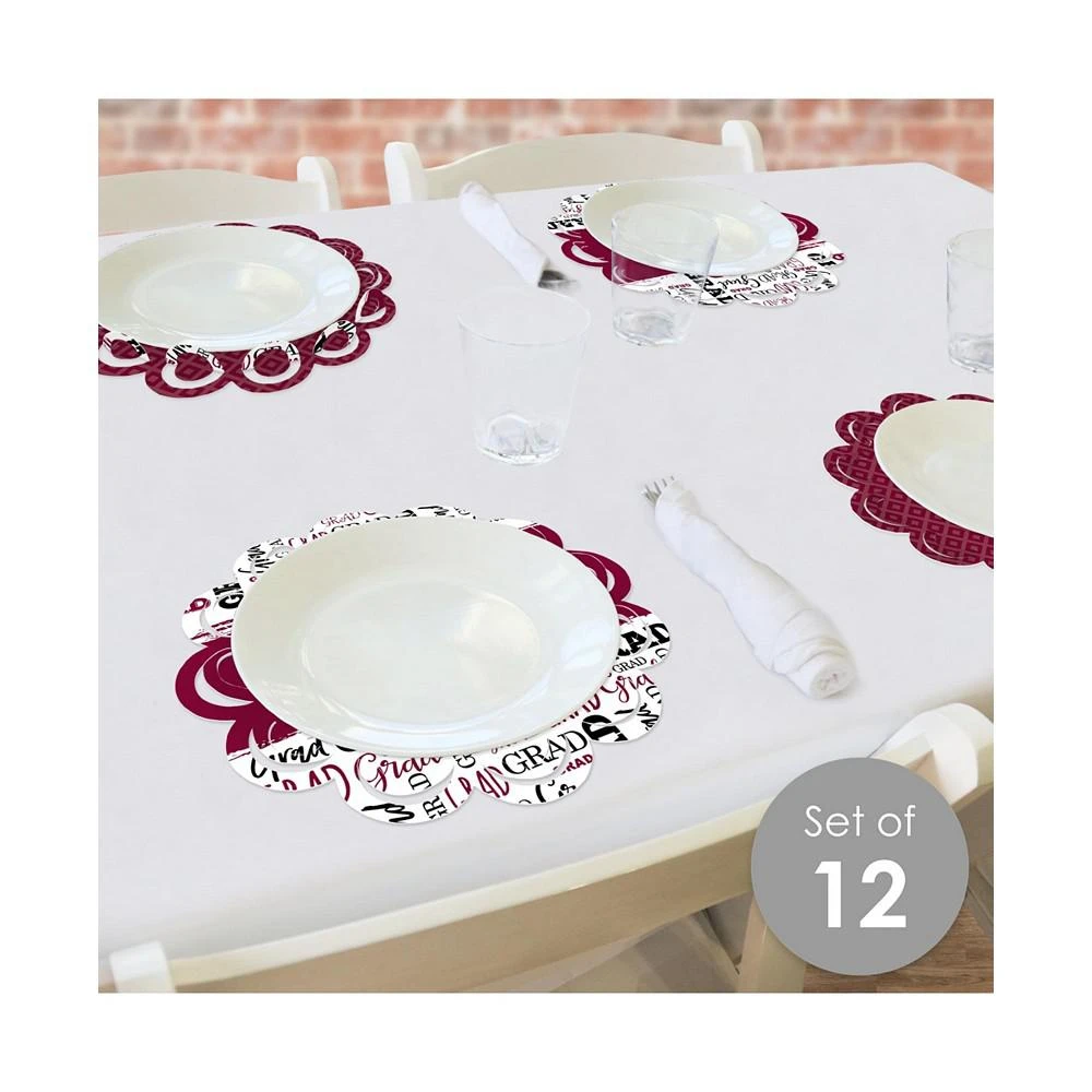 商品Big Dot of Happiness|Maroon Grad Best is Yet to Come Graduation Party Paper Chargers 12 Ct,价格¥119,第2张图片详细描述