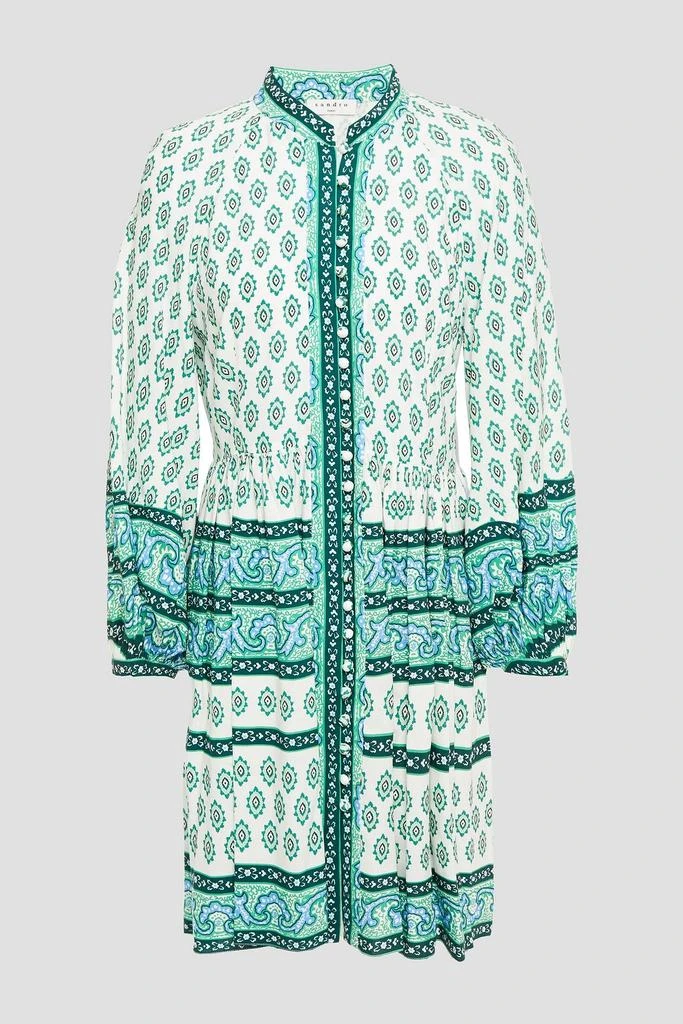 商品Sandro|Naima gathered printed woven mini dress,价格¥668,第1张图片