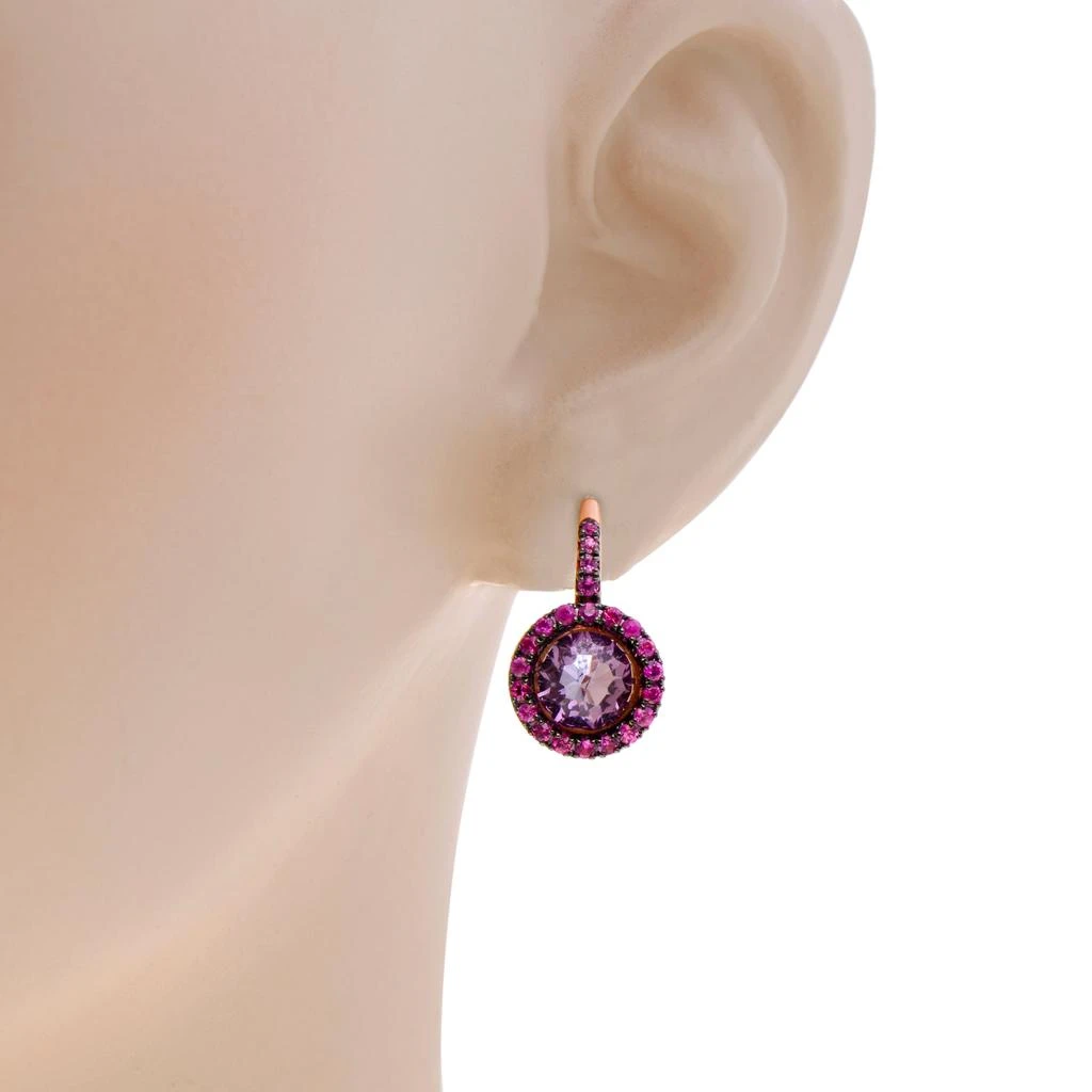 商品Mimi Milano|Mimi Milano Happy 18K Rose Gold, Amethyst Drop Earrings OLM307R8AZ3,价格¥6291,第2张图片详细描述
