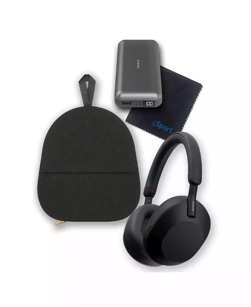 商品SONY|WH-1000XM5 Wireless Noise Cancelling Over-Ear Headphones Bundle with gSport Accessory Kit,价格¥2977,第1张图片