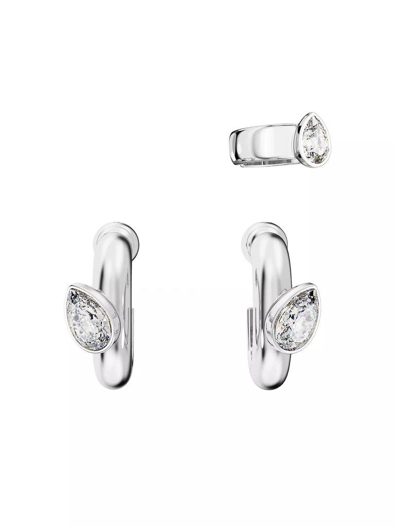 商品Swarovski|Dextera Rhodium-Plated & Crystal Hoop Earrings & Ear Cuff Set,价格¥1417,第1张图片