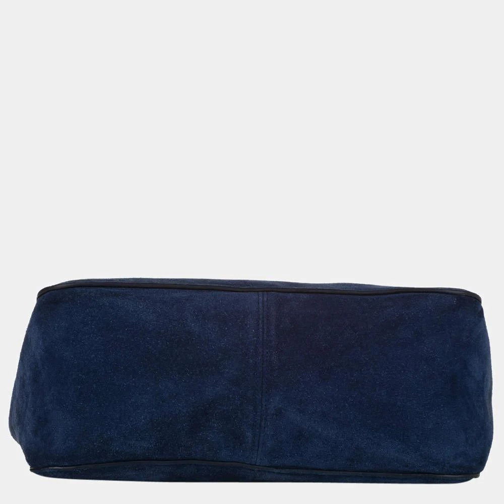 商品[二手商品] Celine|Celine Navy Blue Gourmette Suede Chain Shoulder Bag,价格¥4973,第4张图片详细描述