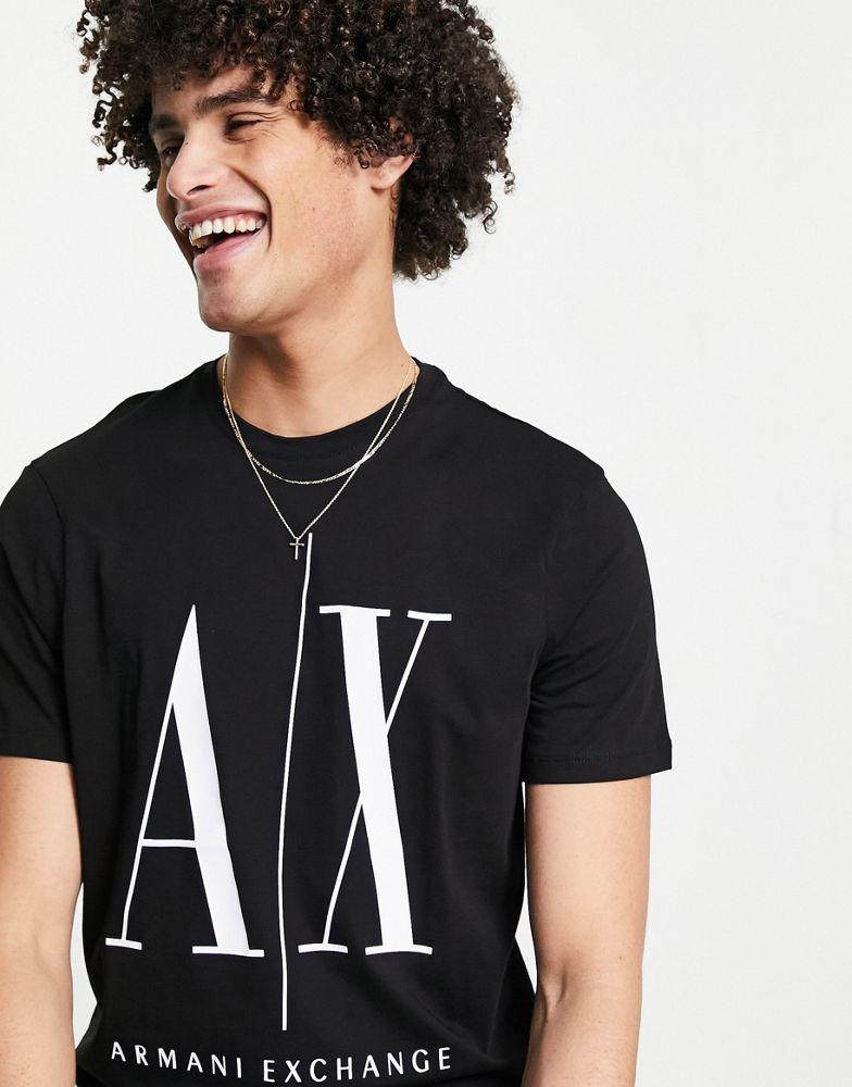 Armani Exchange icon t-shirt in black商品第3张图片规格展示
