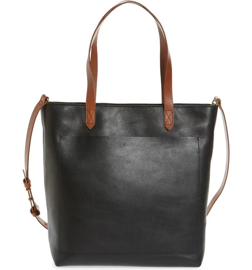 商品Madewell|The Zip-Top Medium Transport Leather Tote,价格¥886,第1张图片