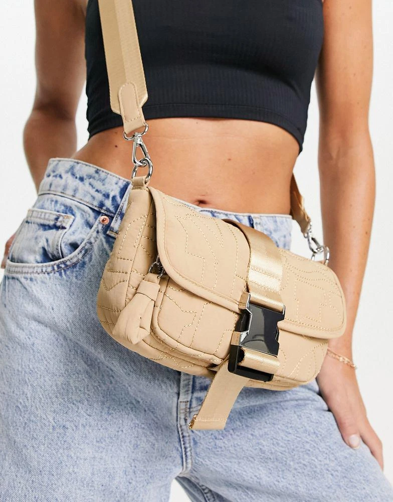 商品Topshop|Topshhop Nina abstract stich crossbody in stone,价格¥244,第1张图片