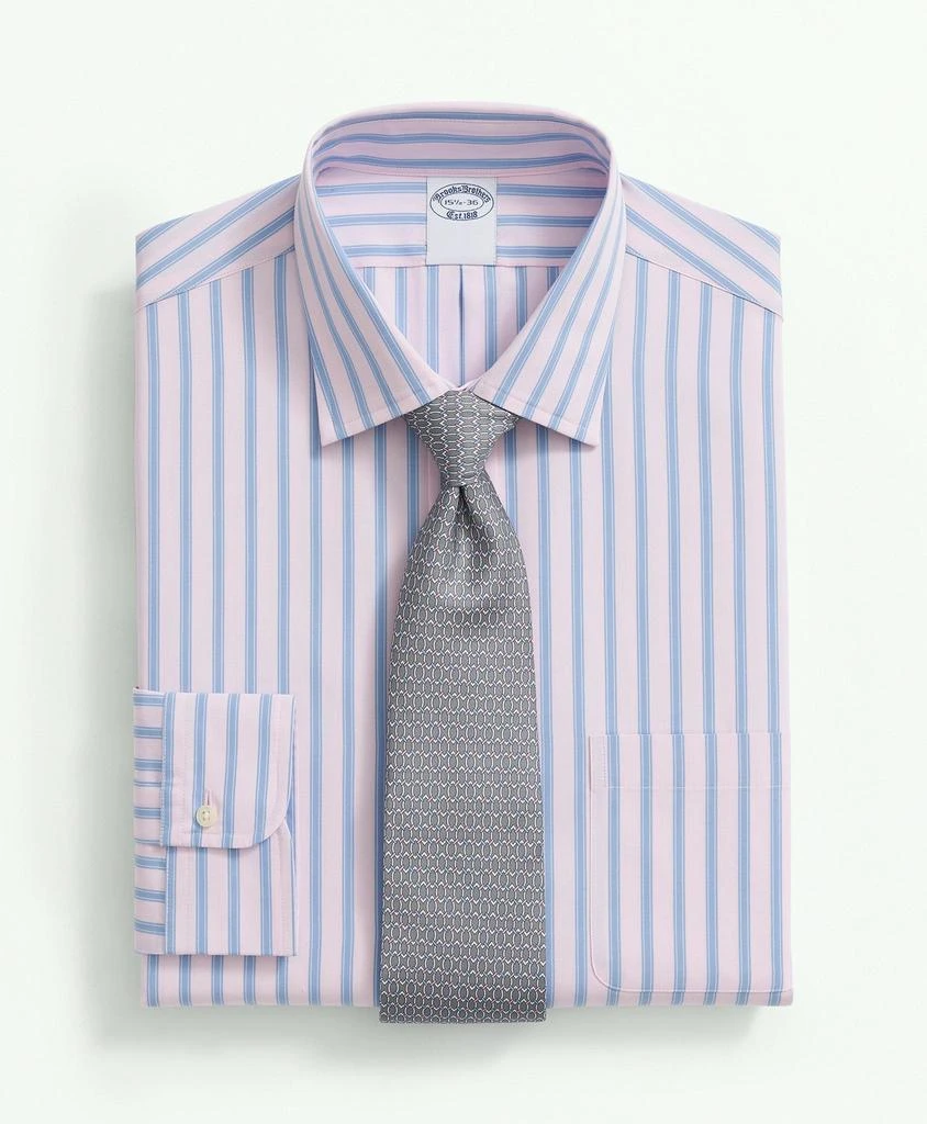 商品Brooks Brothers|Supima® Cotton Poplin Ainsley Collar, Framed Stripe Dress Shirt,价格¥496,第1张图片