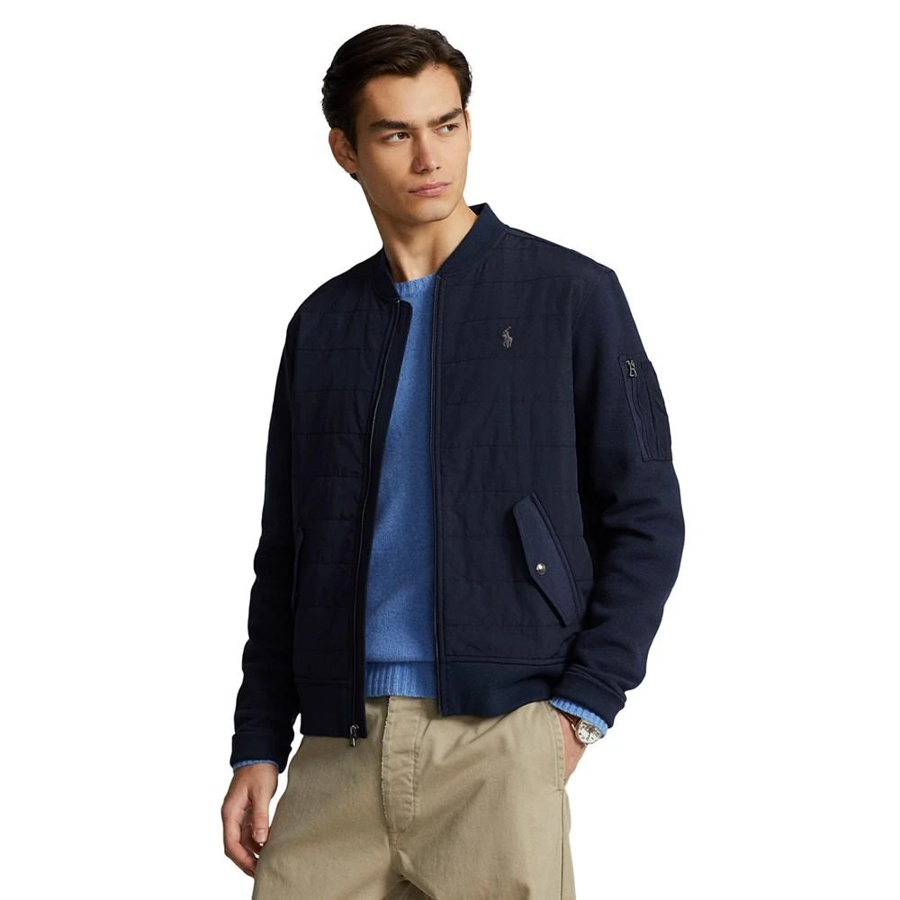 商品Ralph Lauren|Men's Full-Zip Quilted Panel Bomber Sweatshirt,价格¥1112,第1张图片