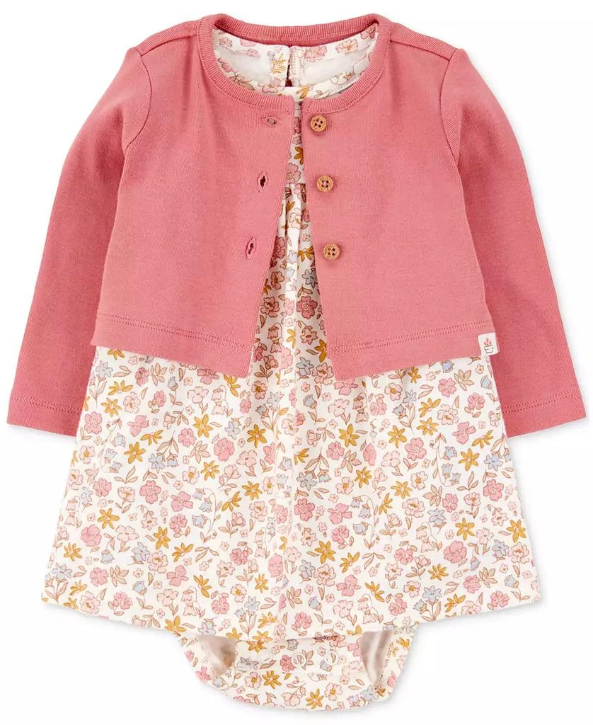商品Carter's|Baby Girls Cotton Bodysuit Dress & Cardigan, 2 Piece Set,价格¥192,第1张图片