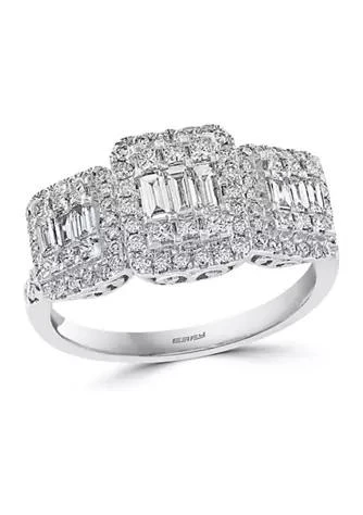商品Effy|1 Ct. T.w. Diamond Cluster Square Ring In 14K White Gold,价格¥14604,第1张图片