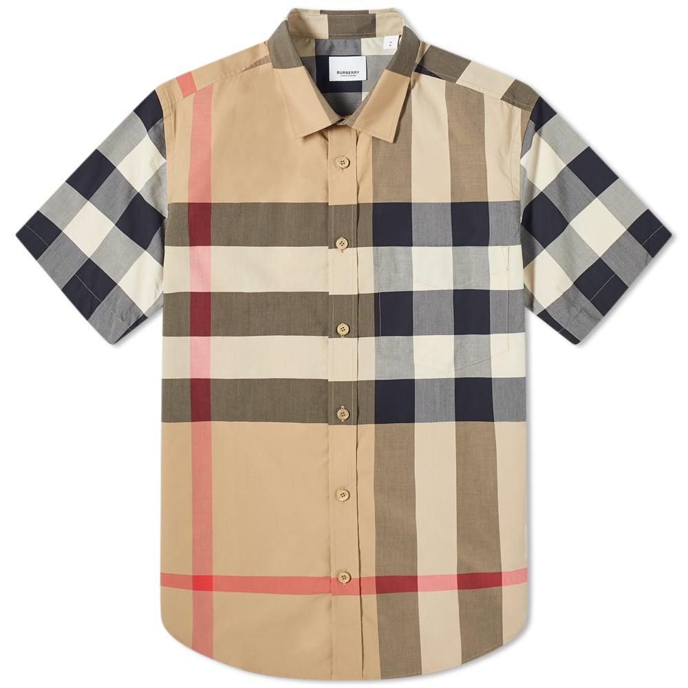 商品Burberry|Burberry Short Sleeve Somerton Check Shirt,价格¥2905,第1张图片