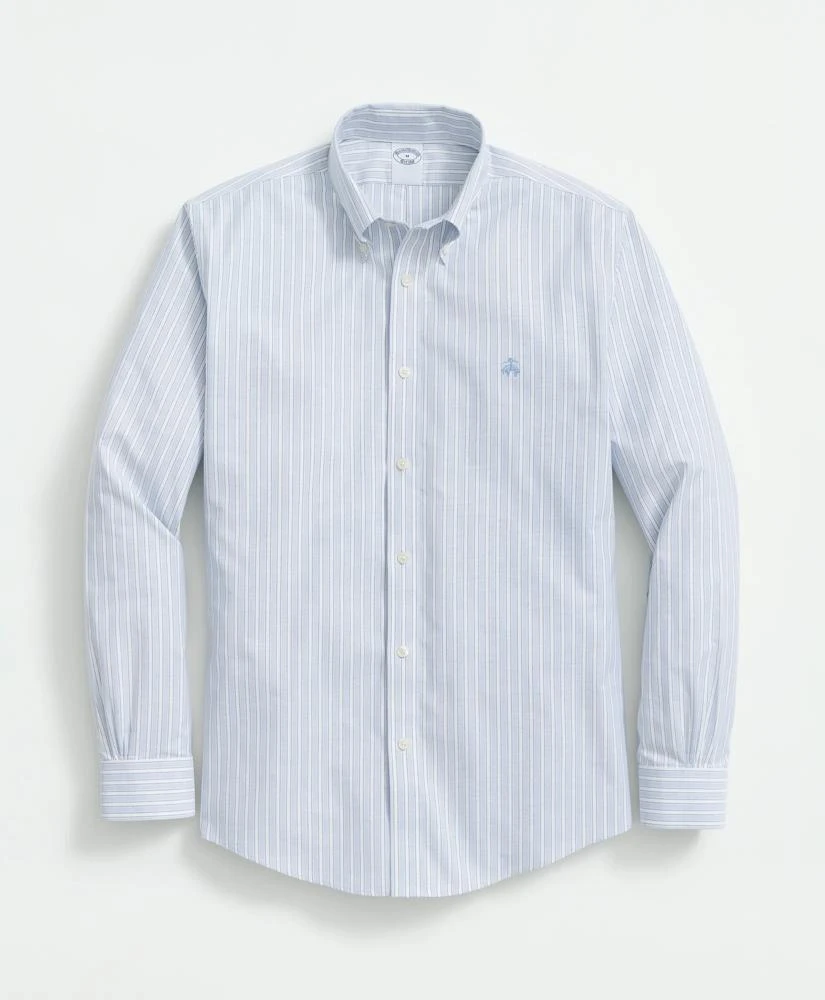 商品Brooks Brothers|男士 弹力棉免烫牛津 Polo 扣领、轮廓条纹衬衫,价格¥374,第1张图片